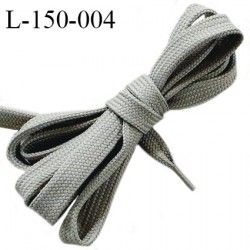 Lacet plat 150 cm couleur gris largeur entre 9 et 12 mm longueur 150 cm embout gainé prix pour une paire