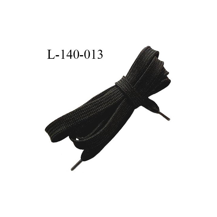 Lacet plat 140 cm couleur noir largeur entre 9 et 11 mm longueur 140 cm embout gainé prix pour une paire