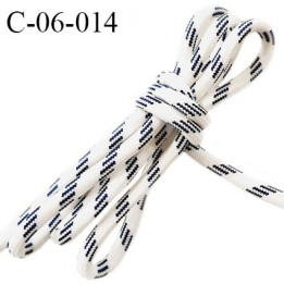 Cordon 6 mm très solide couleur blanc et bleu avec cordon intérieur de 5 mm de diamètre prix au mètre