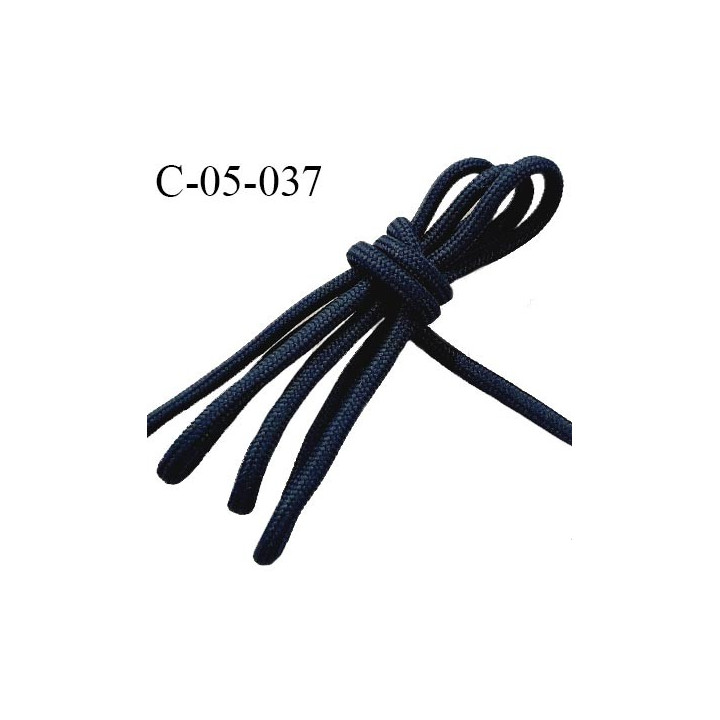 Cordon 5 mm très solide couleur bleu marine prix au mètre