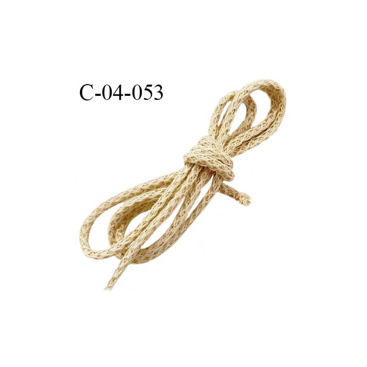 Cordon 4 mm très solide couleur beige diamètre 4 mm prix au mètre