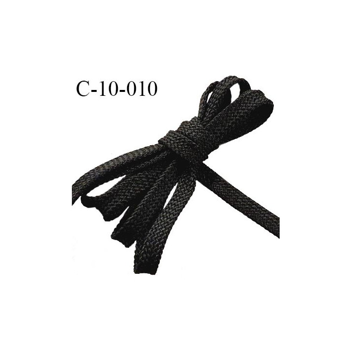 Cordon galon lacet tube largeur entre 9 et 11 mm couleur noir prix au mètre