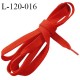 Lacet plat jersey 120 cm couleur rouge largeur 10 mm longueur 120 cm embout gainé prix pour une paire