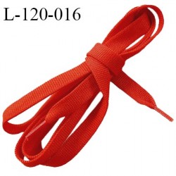 Lacet plat jersey 120 cm couleur rouge largeur 10 mm longueur 120 cm embout gainé prix pour une paire