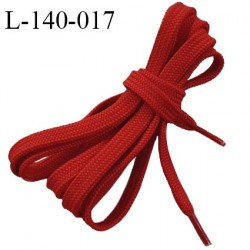 Lacet plat 140 cm couleur rouge largeur entre 8 et 10 mm longueur 140 cm embout gainé prix pour une paire