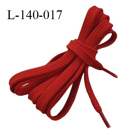 Lacet plat 140 cm couleur rouge largeur entre 8 et 10 mm longueur 140 cm embout gainé prix pour une paire