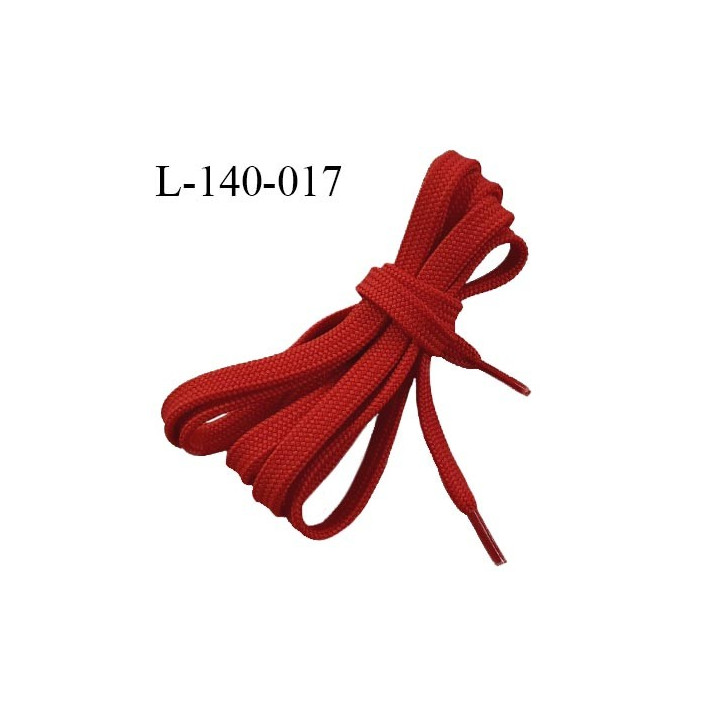 Lacet plat 140 cm couleur rouge largeur entre 8 et 10 mm longueur 140 cm embout gainé prix pour une paire