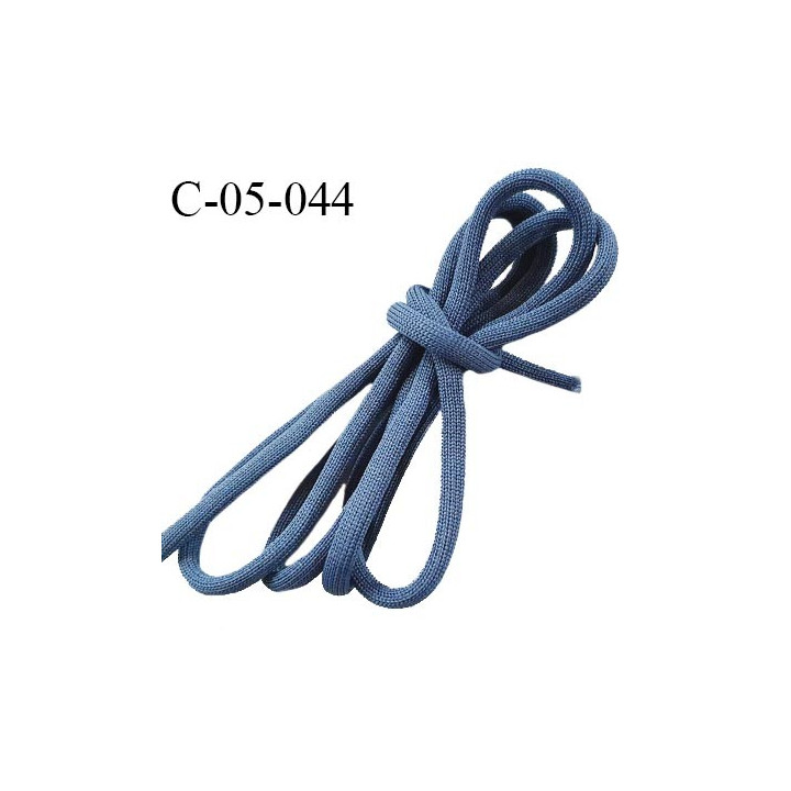 Cordon 5 mm très solide jersey couleur bleu avec cordon intérieur de 4 mm de diamètre prix au mètre