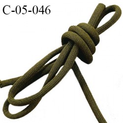 Cordon 5 mm très solide jersey couleur vert kaki avec cordon intérieur de 4 mm de diamètre prix au mètre