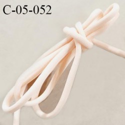 Cordon 5 mm très solide jersey couleur rose pâle avec cordon intérieur de 4 mm de diamètre prix au mètre