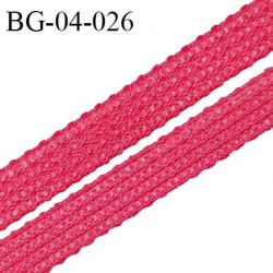 Droit fil à plat 4 mm spécial lingerie et couture du prêt-à-porter polyester couleur framboise fabriqué en France prix au mètre