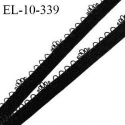 Elastique lingerie 10 mm picot haut de gamme couleur noir largeur 10 mm avec picots allongement +120% prix au mètre