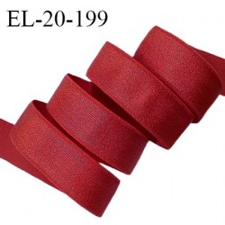 Elastique 20 mm lingerie haut de gamme couleur rouge bordeaux brillant bonne élasticité doux au toucher prix au mètre