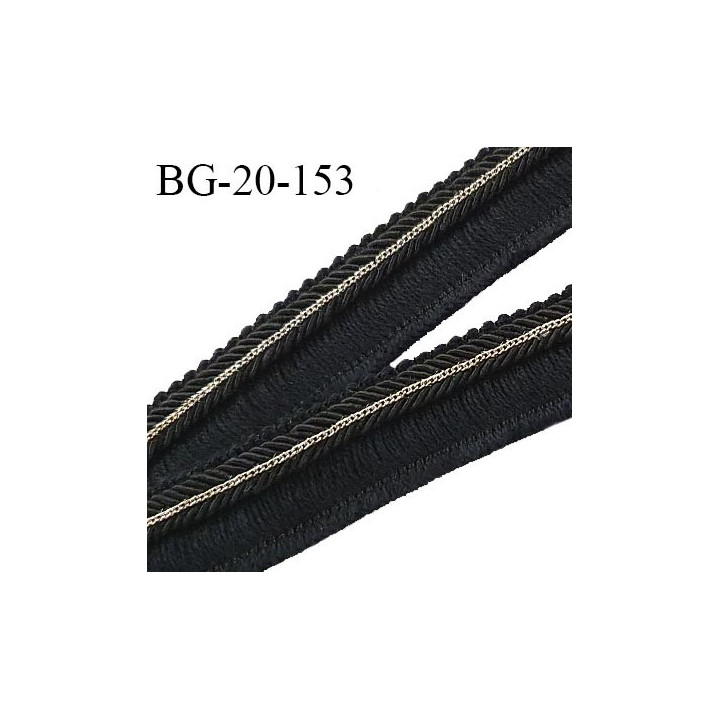 Galon frange 20 mm couleur noir avec chaînette couleur argent largeur de la bande 20 mm prix au mètre