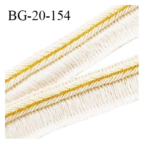 Galon frange 20 mm couleur beige avec chaînette couleur or largeur de la bande 20 mm prix au mètre