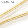 Galon frange 20 mm couleur beige avec chaînette couleur or largeur de la bande 20 mm prix au mètre