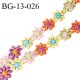 Galon ruban guipure 13 mm motif fleurs multicolores largeur 13 mm prix au mètre