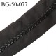 Galon ruban 50 mm tresse simili cuir largeur 7 mm sur tissu noir prix au mètre