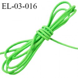 Elastique cordon 3 mm couleur vert fluo diamètre 3 mm prix au mètre