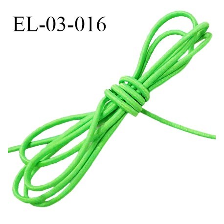 Elastique cordon 3 mm couleur vert fluo diamètre 3 mm prix au mètre