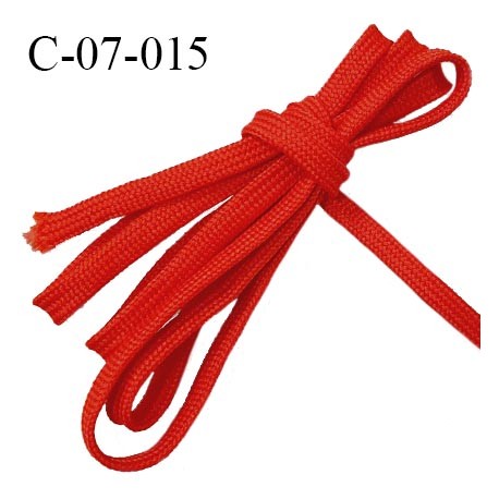 Cordon galon lacet tube largeur 7 mm couleur rouge prix au mètre