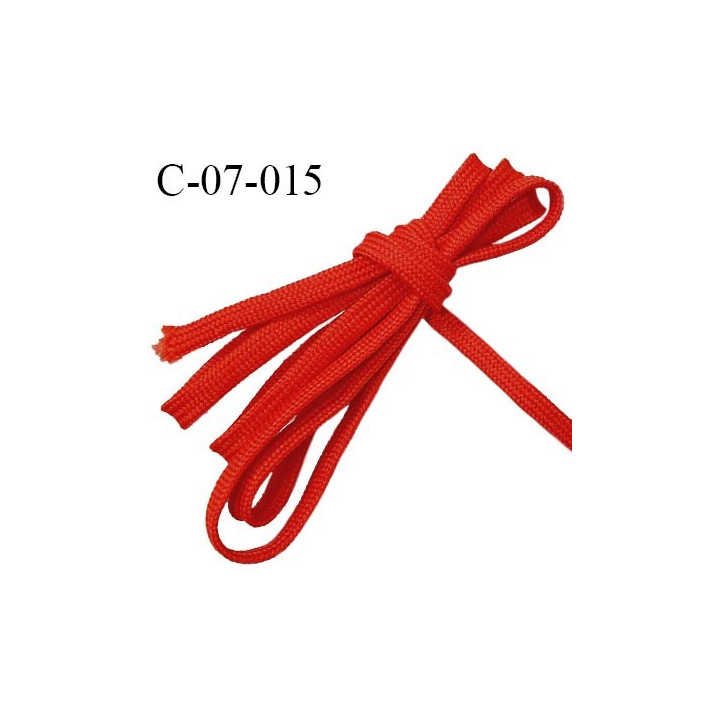 Cordon galon lacet tube largeur 7 mm couleur rouge prix au mètre