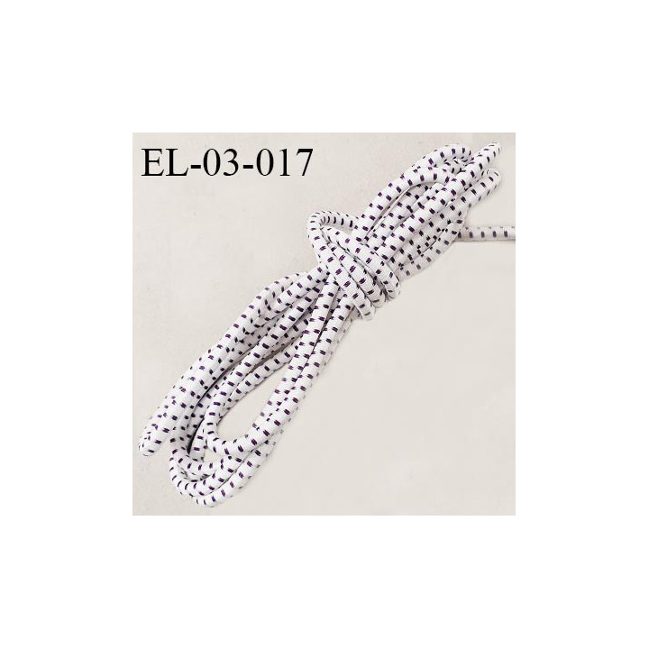 Elastique cordon 3 mm couleur naturel et violet diamètre 3 mm prix au mètre