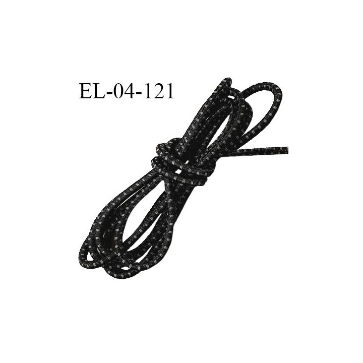Elastique cordon 4 mm couleur noir et gris diamètre 4 mm prix au mètre