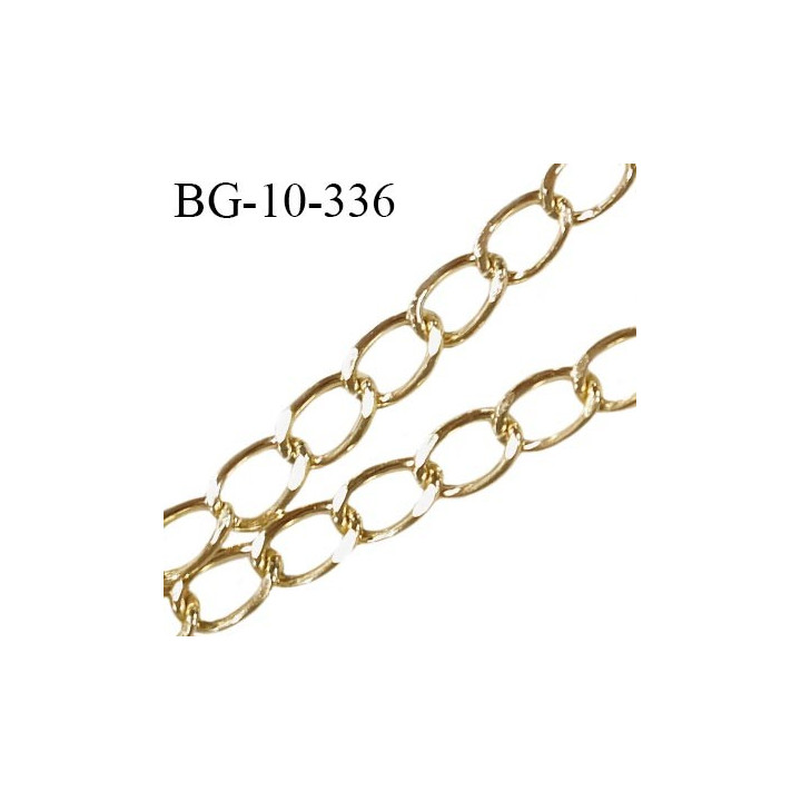 Chaîne en métal couleur doré light largeur 10 mm prix au mètre