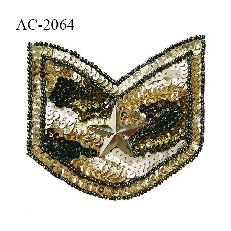 Décor ornement motif sequins brodés à coudre largeur 8 cm hauteur 8 cm prix à la pièce