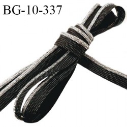 Passepoil 10 mm couleur noir et argenté largeur 10 mm avec lien cordon coton intérieur 2 mm prix du mètre