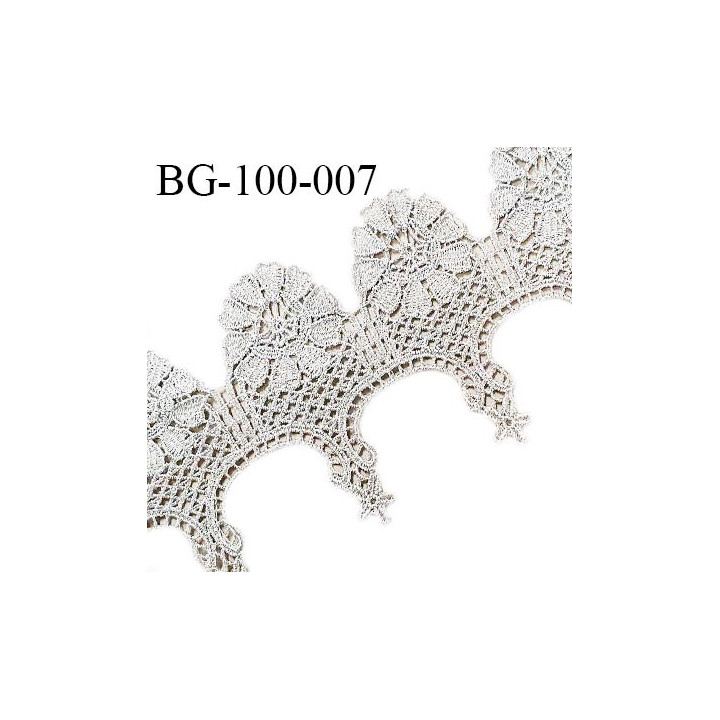 Galon ruban guipure 10 cm couleur argenté largeur 10 cm prix au mètre