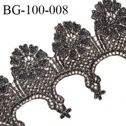 Galon ruban guipure 10 cm couleur noir argenté largeur 10 cm prix au mètre