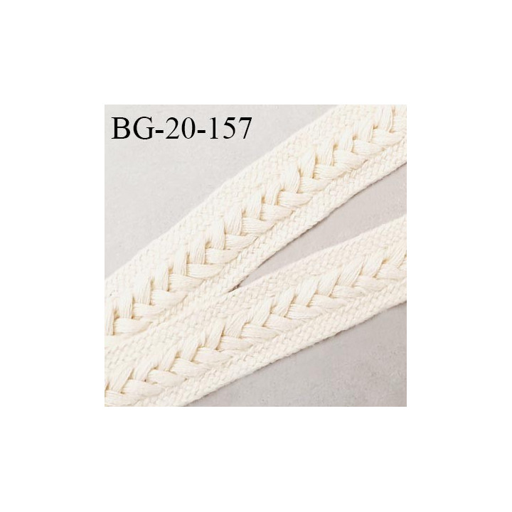 Galon coton tressé 20 mm couleur beige naturel largeur 20 mm prix au mètre