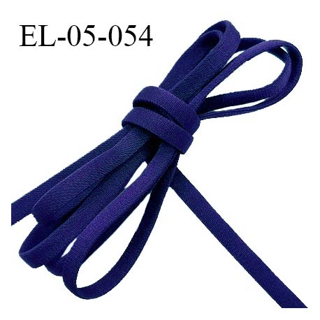 Elastique 5 mm lingerie haut de gamme fabriqué en France couleur bleu marine satiné largeur 5 mm prix au mètre