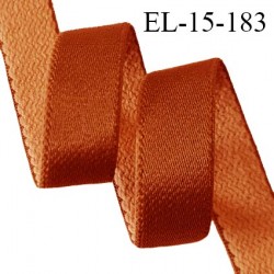 Elastique 15 mm lingerie haut de gamme fabriqué en France couleur rouille bonne élasticité prix au mètre