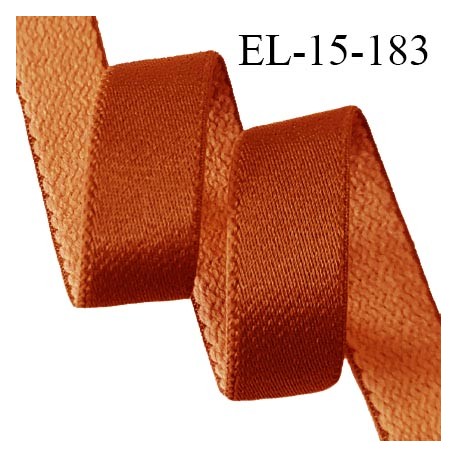 Elastique 15 mm lingerie haut de gamme fabriqué en France couleur rouille bonne élasticité prix au mètre