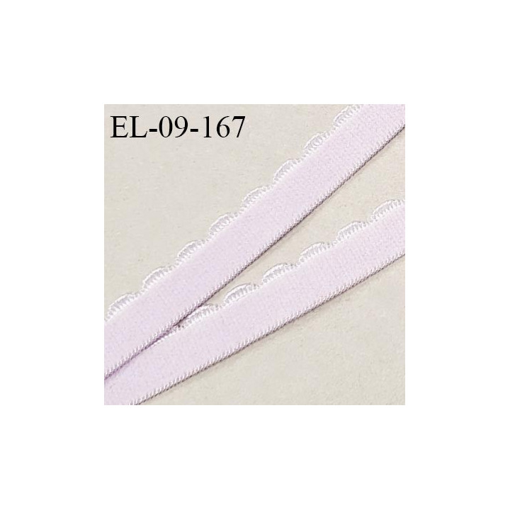 Elastique picot 9 mm lingerie couleur mauve largeur 9 mm haut de gamme fabriqué en France prix au mètre