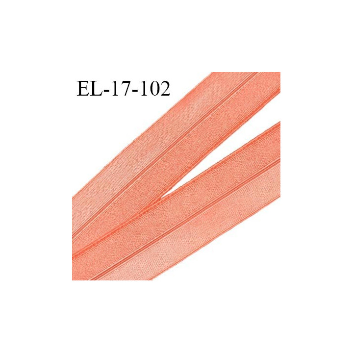 Elastique lingerie 16 mm pré plié couleur orange corail brillant largeur 16 mm prix au mètre