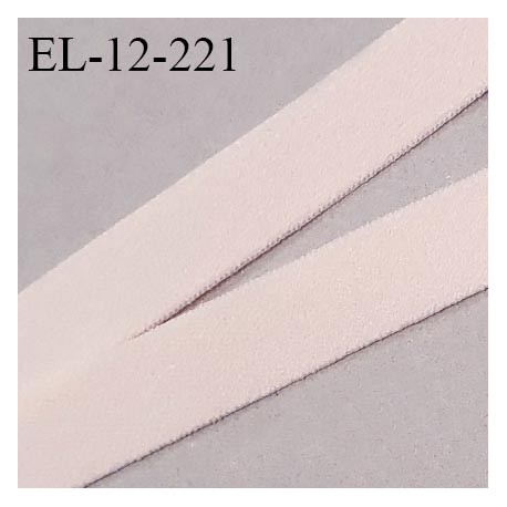 Elastique 12 mm lingerie couleur rose pâle largeur 12 mm allongement +150% haut de gamme prix au mètre