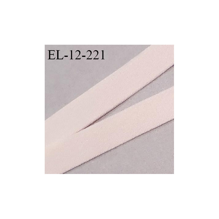 Elastique 12 mm lingerie couleur rose pâle largeur 12 mm allongement +150% haut de gamme prix au mètre