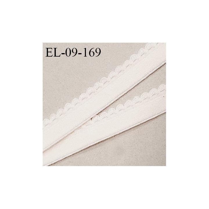 Elastique picot 9 mm lingerie couleur chantilly rosée largeur 9 mm + 5 mm de picots haut de gamme prix au mètre