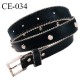 Ceinture 105 cm façon cuir couleur noir avec décor couleur argent longueur 105 cm largeur 25 mm épaisseur 3 mm prix à l'unité