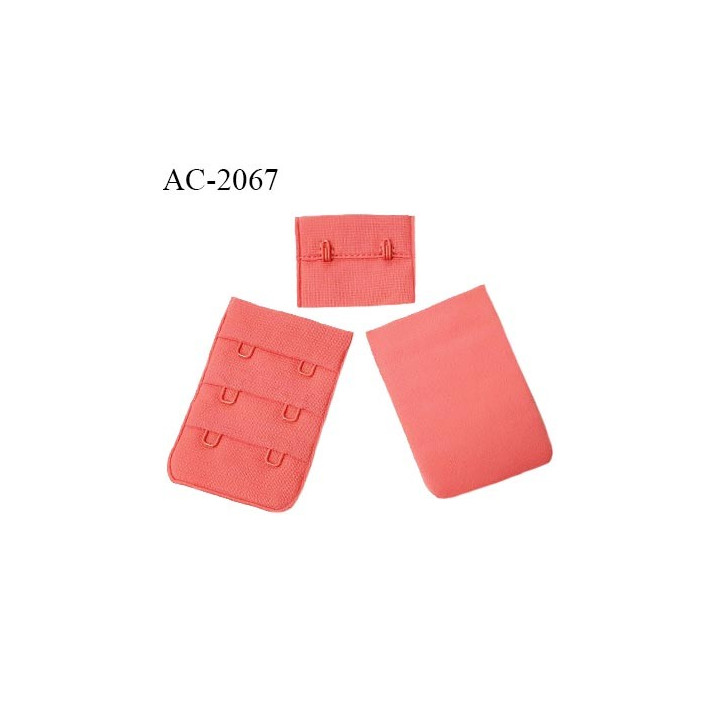 Agrafe 38 mm attache SG haut de gamme couleur rose corail 3 rangées 2 crochets largeur 38 mm hauteur 57 mm prix à l'unité