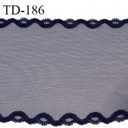Dentelle brodée 12 cm haut de gamme couleur bleu marine largeur 12 cm prix pour un mètre