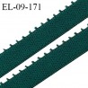 Elastique picot 9 mm lingerie couleur vert empire largeur 9 mm haut de gamme fabriqué en France allongement +110% prix au mètre
