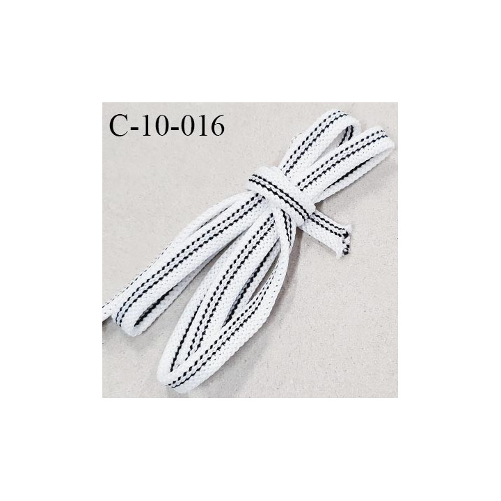 Cordon galon lacet tube largeur 10 mm couleur blanc et noir prix au mètre