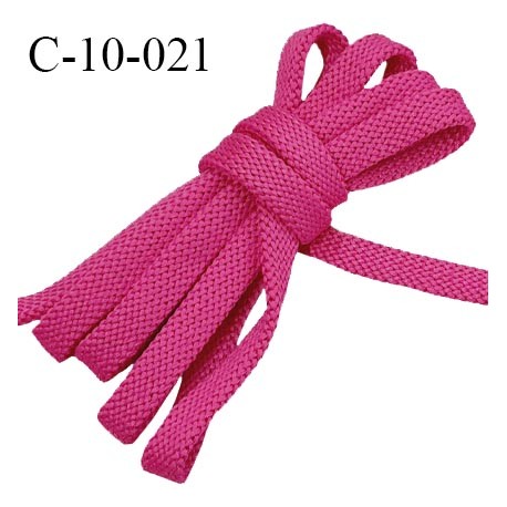 Cordon galon lacet tube largeur 10 mm couleur rose fuchsia prix au mètre