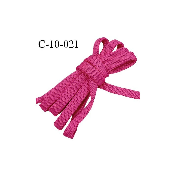 Cordon galon lacet tube largeur 10 mm couleur rose fuchsia prix au mètre