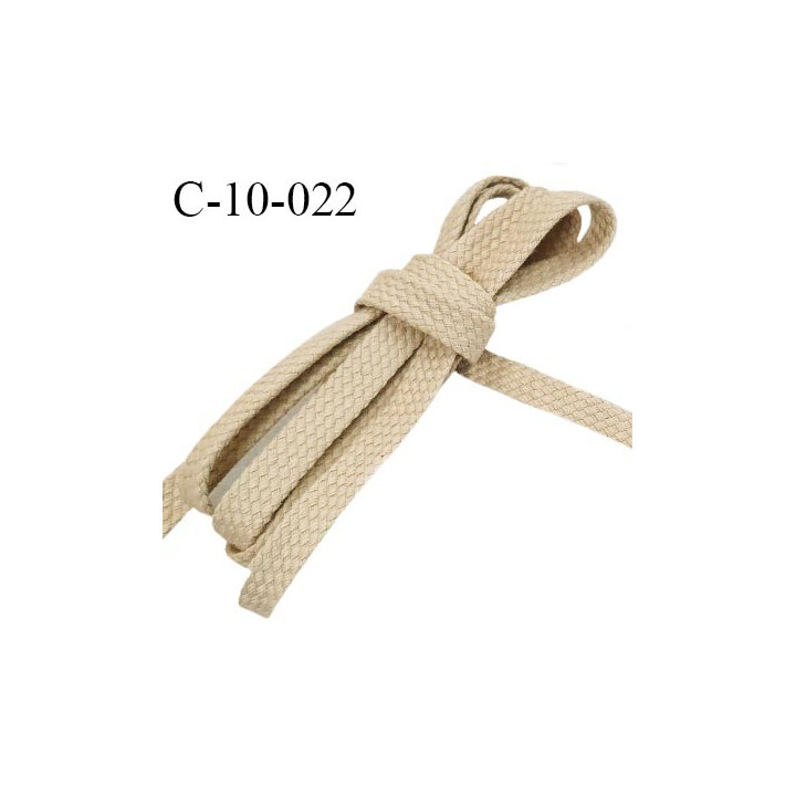 Cordon galon lacet tube largeur 10 mm couleur beige prix au mètre